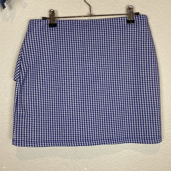 Topshop blue gingham print ruffle trim mini skirt - Picture 6 of 6
